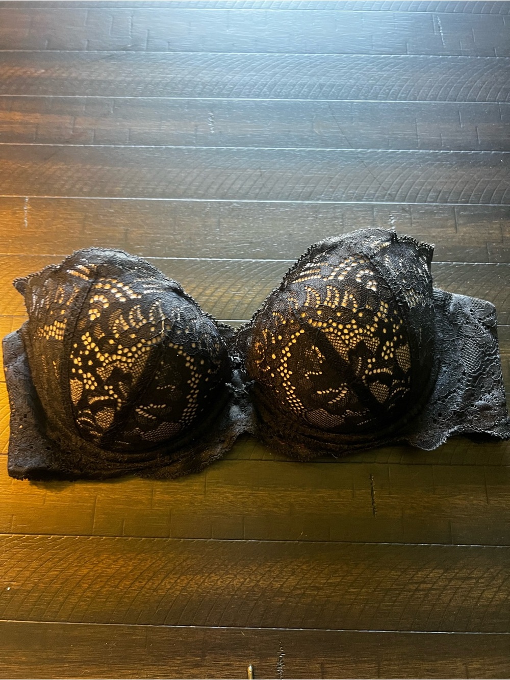 La SENZA Black Lace Strapless Push-Up Bra